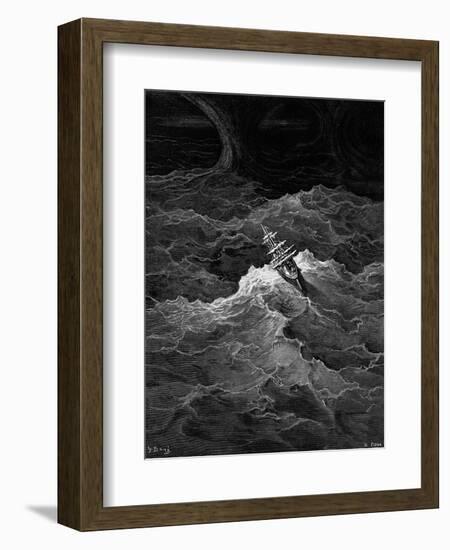 Ship in Stormy Sea-Gustave Doré-Framed Giclee Print