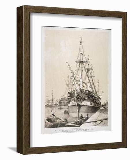 Ship in the East India Docks, London, C1840-Edmund Patten-Framed Giclee Print