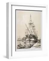 Ship in the East India Docks, London, C1840-Edmund Patten-Framed Giclee Print