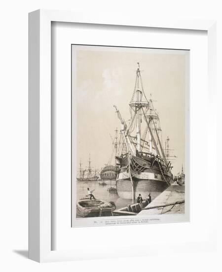 Ship in the East India Docks, London, C1840-Edmund Patten-Framed Giclee Print