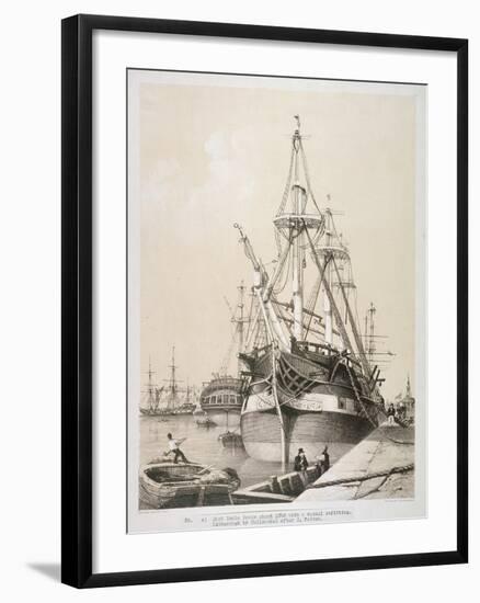 Ship in the East India Docks, London, C1840-Edmund Patten-Framed Giclee Print