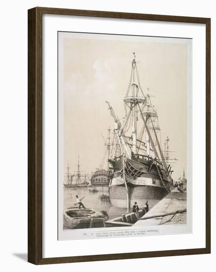 Ship in the East India Docks, London, C1840-Edmund Patten-Framed Giclee Print