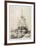 Ship in the East India Docks, London, C1840-Edmund Patten-Framed Giclee Print