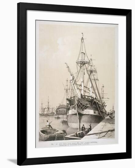 Ship in the East India Docks, London, C1840-Edmund Patten-Framed Giclee Print