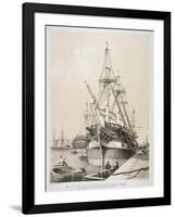 Ship in the East India Docks, London, C1840-Edmund Patten-Framed Giclee Print