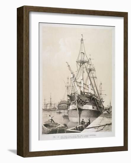 Ship in the East India Docks, London, C1840-Edmund Patten-Framed Giclee Print