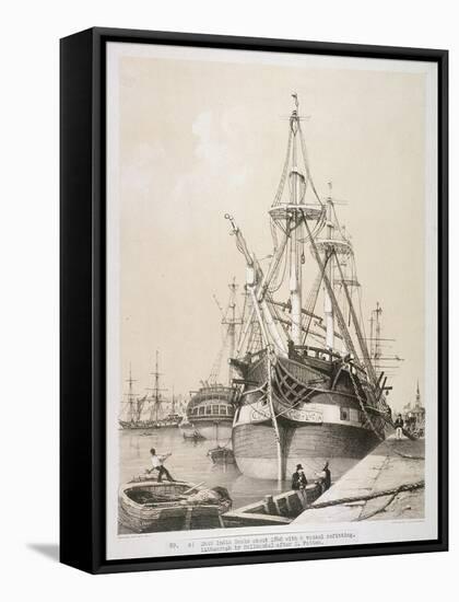 Ship in the East India Docks, London, C1840-Edmund Patten-Framed Stretched Canvas