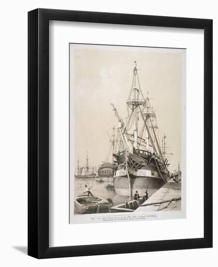 Ship in the East India Docks, London, C1840-Edmund Patten-Framed Premium Giclee Print