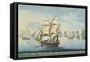 Ship Mount Vernon of Salem Outrunning a French Fleet-Michele Felice Corne-Framed Stretched Canvas