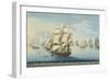 Ship Mount Vernon of Salem Outrunning a French Fleet-Michele Felice Corne-Framed Giclee Print