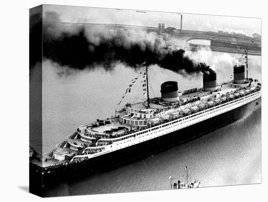 Ship Normandie Leaving Havre-null-Stretched Canvas