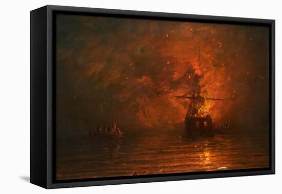 Ship on Fire, 1873-Francis Danby-Framed Stretched Canvas
