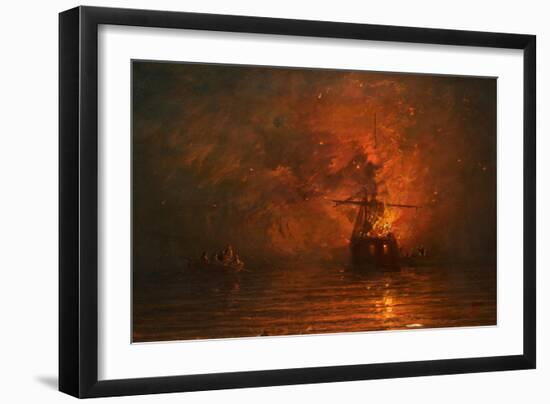 Ship on Fire, 1873-Francis Danby-Framed Premium Giclee Print
