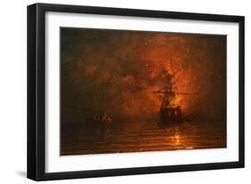 Ship on Fire, 1873-Francis Danby-Framed Giclee Print