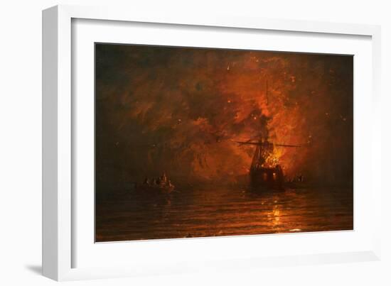 Ship on Fire, 1873-Francis Danby-Framed Giclee Print