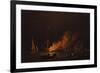 Ship on Fire at Night, Ca 1756-Charles Brooking-Framed Giclee Print