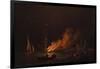 Ship on Fire at Night, Ca 1756-Charles Brooking-Framed Giclee Print