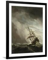 Ship on the High Seas Caught by a Squall, (The Gust), C. 1680-Willem van de Velde-Framed Art Print