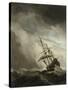 Ship on the High Seas Caught by a Squall, (The Gust), C. 1680-Willem van de Velde-Stretched Canvas