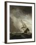 Ship on the High Seas Caught by a Squall, (The Gust), C. 1680-Willem van de Velde-Framed Art Print