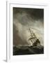 Ship on the High Seas Caught by a Squall, (The Gust), C. 1680-Willem van de Velde-Framed Art Print