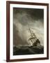 Ship on the High Seas Caught by a Squall, (The Gust), C. 1680-Willem van de Velde-Framed Art Print