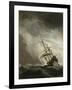 Ship on the High Seas Caught by a Squall, (The Gust), C. 1680-Willem van de Velde-Framed Art Print