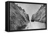 Ship Passing Through the Corinth Canal, Greece, Late 19th or 20th Century-null-Framed Stretched Canvas