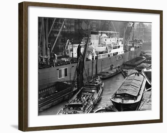 Ship Prince De Liege Is Unloaded-null-Framed Photographic Print