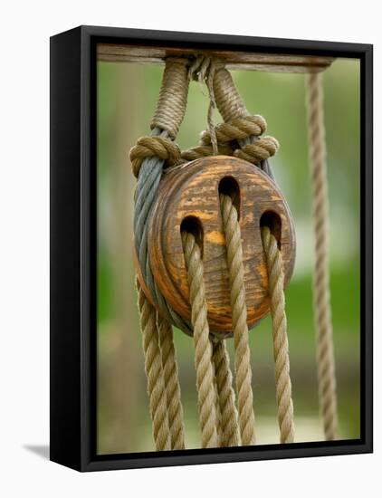 Ship Rigging, Lubeck, Germany-Russell Young-Framed Stretched Canvas