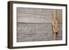 Ship Rope Knot on Old Wooden Texture Background-karandaev-Framed Photographic Print