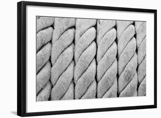 Ship Ropes Sack As Black And White Color-surawutob-Framed Art Print