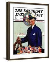 "Ship's Captain," Saturday Evening Post Cover, July 28, 1934-Edgar Franklin Wittmack-Framed Giclee Print