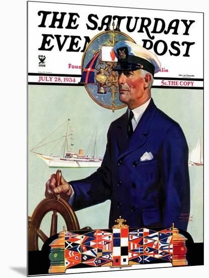 "Ship's Captain," Saturday Evening Post Cover, July 28, 1934-Edgar Franklin Wittmack-Mounted Giclee Print