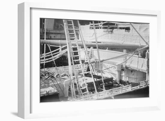 Ship's Deck Clad With Ice-null-Framed Art Print