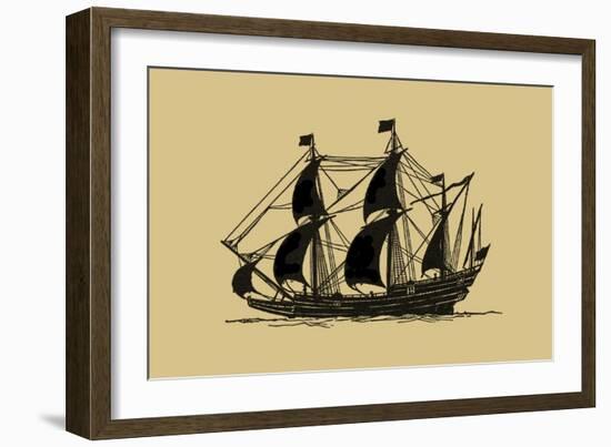 Ship Silhouette I-Vision Studio-Framed Art Print