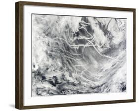 Ship Tracks in the Pacific Ocean-Stocktrek Images-Framed Photographic Print