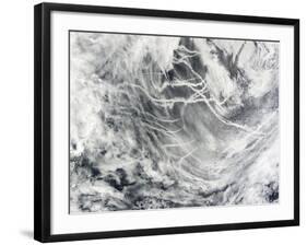 Ship Tracks in the Pacific Ocean-Stocktrek Images-Framed Photographic Print