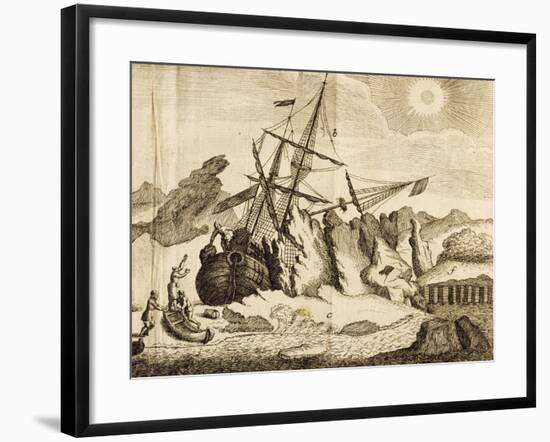 Ship Trapped in the Ice from Account of Frederick Marten's Expedition-null-Framed Giclee Print