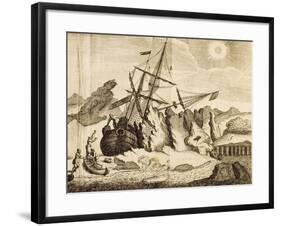 Ship Trapped in the Ice from Account of Frederick Marten's Expedition-null-Framed Giclee Print