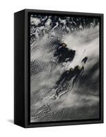 Ship-Wave-Shaped Wave Clouds and Cloud Vortices Induced by the Cape Verde Islands, May 16, 2007-Stocktrek Images-Framed Stretched Canvas