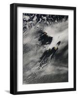 Ship-Wave-Shaped Wave Clouds and Cloud Vortices Induced by the Cape Verde Islands, May 16, 2007-Stocktrek Images-Framed Premium Photographic Print