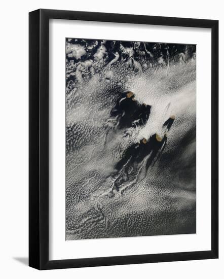 Ship-Wave-Shaped Wave Clouds and Cloud Vortices Induced by the Cape Verde Islands, May 16, 2007-Stocktrek Images-Framed Premium Photographic Print