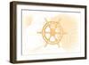 Ship Wheel - Yellow - Coastal Icon-Lantern Press-Framed Art Print