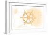Ship Wheel - Yellow - Coastal Icon-Lantern Press-Framed Art Print