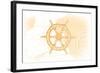Ship Wheel - Yellow - Coastal Icon-Lantern Press-Framed Art Print