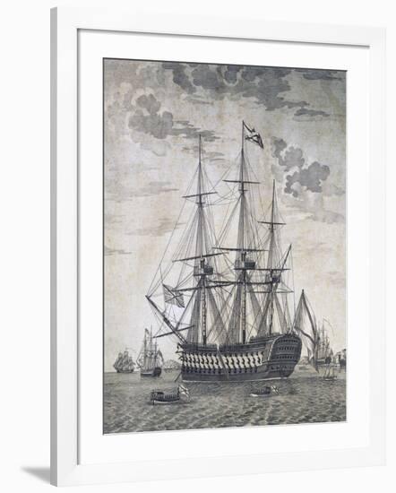 Ship with 118 Guns, Russia, 18th Century-null-Framed Giclee Print