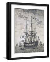 Ship with 118 Guns, Russia, 18th Century-null-Framed Giclee Print