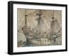 Ship with Revelling Sailors, Lansquenets and a Sutleress-Hans Holbein the Younger-Framed Giclee Print