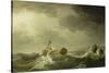 Ship Wrecked on a Rocky Coast, c.1747-50-Charles Brooking-Stretched Canvas